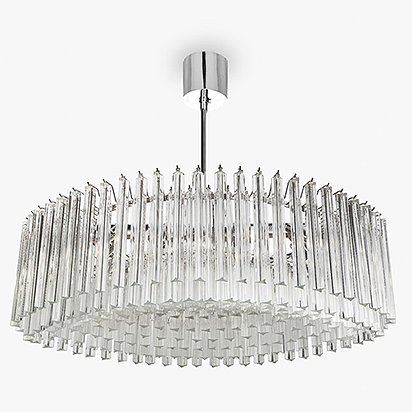 Concave Drum Oval Chandelier