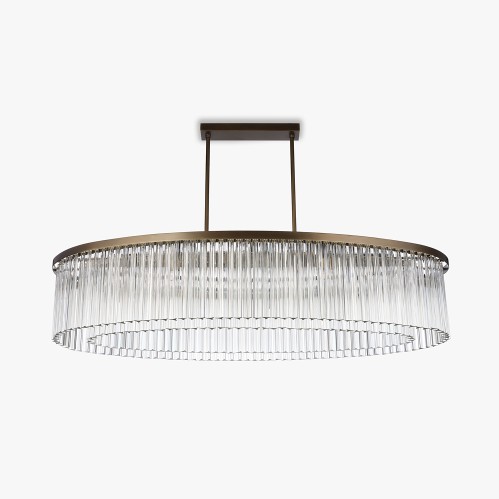 Large Double Drum Oval Chandelier