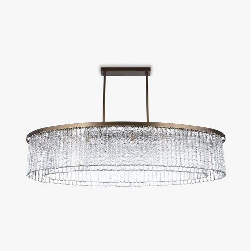 Large Double Drum Oval Chandelier