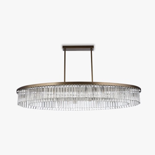 Small Double Drum Oval Chandelier